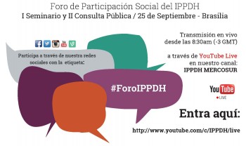 Participe en las Redes Sociales con la etiqueta #ForoIPPDH